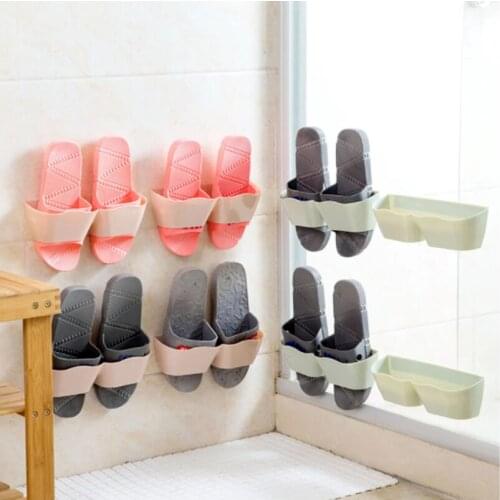 Newest Multi-color Wall-mounted Shoe Rack Storage Box For Easy to install Perforation-free Three-dimensional Shoe Rack Wave Edge