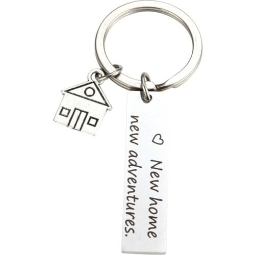 New Home New Adventures Keychain House Keys Keyring Moving Together First Home Funny Key Chains Housewarming Gift for Her or Him