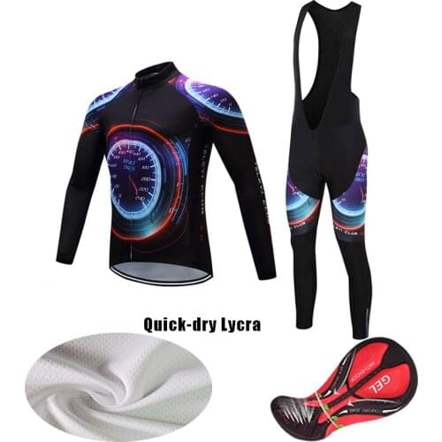 2021 Fall Cycling Clothing Long Sleeve Suit Men Pro Road Bike Jersey Set BIB Gel Kit Male Bicycle Clothes MTB Uniform Team Dress