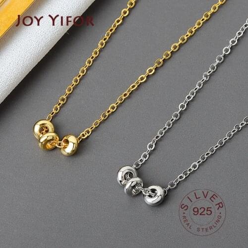 Real 925 Sterling Silver Elegant 3circles Geometric Pendant Necklace Fine Jewelry For Women Wedding Party Bijoux