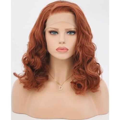 Lace Wigs for Women Synthetic Lace Front Wig Natural Wave Short Wig High Temperature Fiber Cosplay Wigs Side Part Daily Used