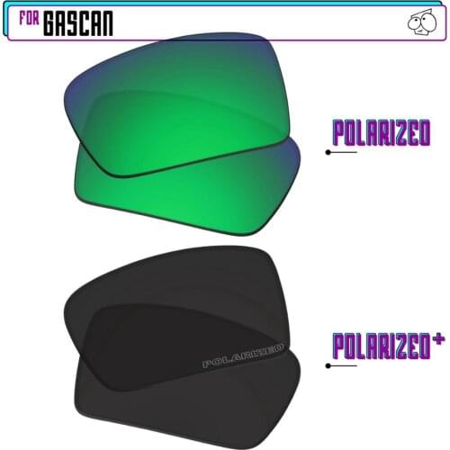 EZReplace Polarized Replacement Lenses for - Oakley Gascan Sunglasses - Black P Plus-Green P