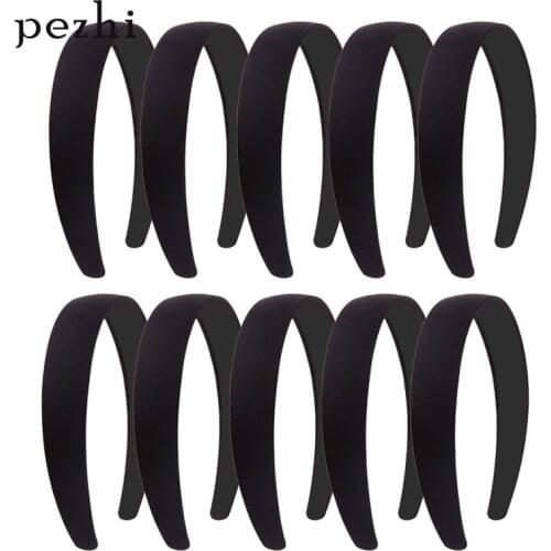 Black simple wide headband 1.5 2 2.5 3 4cm girl women DIY jewelry material cloth headband semi-finished hair accessories