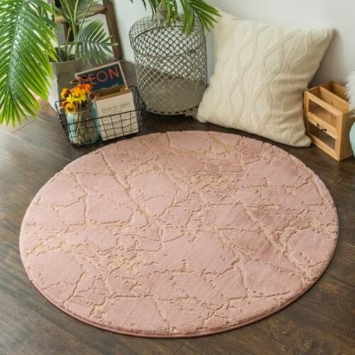 Luxurious Nordic Round Rug For Bedroom Bedside Kids Play Mat Round Carpets Living Room Computer Room Chair Rug Pink Girls