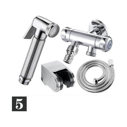 Bathroom bidet faucet with washing machine interface, Handheld bidet spray shower set, Wall mounted toilet flushing device suit