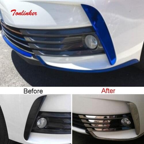Tonlinker Exterior Front fog light Cover Stickers for Toyota Corolla 2017-19 Car Styling 2/16 PCS Stainless steel Cover stickers