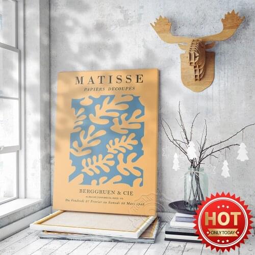 Henri Matisse Exhibition Exhibition Poster, Henri Leaf Print Art, Matisse the Cut-Outs Poster, Papiers Decoupes, Berggruen & Cie