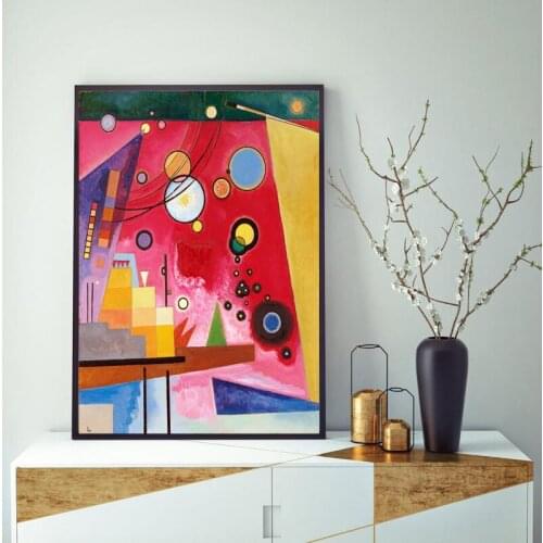 Wassily Kandinsky Painting Canvas Prints Abstract Synesthesia Art Schweres Rot Heavy Red Exhibition Museum Poster Wall Art Decor