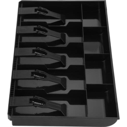 94PF Large Cabinet Cash Drawer Register Insert Money Tray 5 Bills 4 Coins Compartments Storage Box Replacement Cashier Organizer
