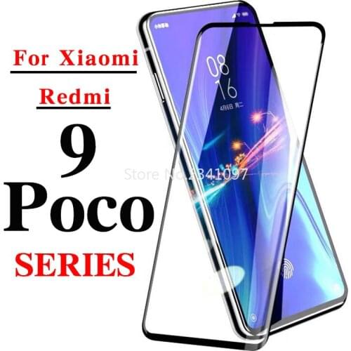 Screenprotector on Redmi Note 9 Pro Max 9pro Note9 9a Screen Protector Glass for Xiaomi Poco X3 X2 X 3 2 9T F2 Pro CC9 CC9e Case