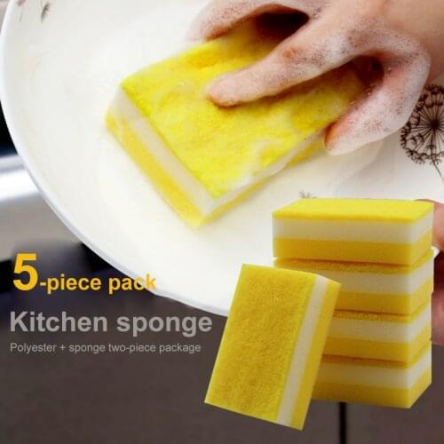 1/2/5/10Pcs Cleaning Sponge Pads Washing Dishes Brush High Density Thickened Washing Sponge Household Kitchen Cleaning Tool