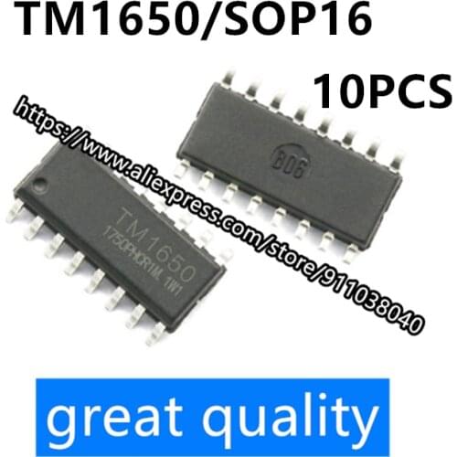 10PCS/LOT New original authentic TM1650 SMD SOP16 in-line DIP16 8*4 bit drive digital tube chip