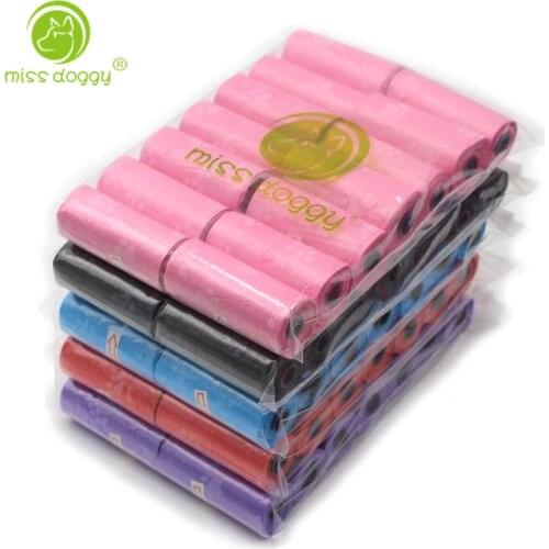 14 Rolls=210pcs Eco Friendly Pet Dog Poop Bag Dispenser Paw Print Clean up Shit Dog Waste Bag Holder Toile Tool Cleaning Accesso