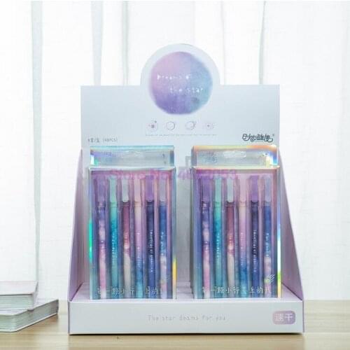 200set/lot Gel Pens Starry sky star gift Black gel-ink Student pen for writing stationery office school supplies 0.5mm 6pcs/set