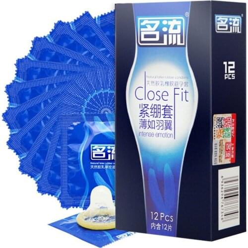 MingLiu 48Pcs (4 boxes) Small Size Ultra Thin Super Tight Close Fit Condoms Intense Latex Rubber Penis Sleeves Safe Sex Toys