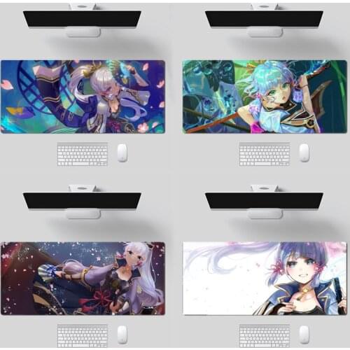Ayaka Genshin Impact Large Mousepad Gamer XL Gaming Mouse Pad Rubber Locking Edge Laptop Notebook Desk Mat
