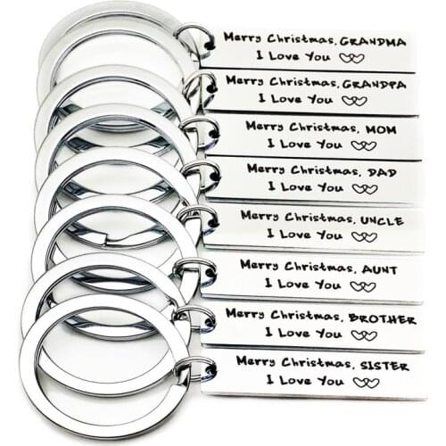 Oeinin Charms Key Chain Man Merry Christmas Keychain Bags Lovers Silver Color Keyring Stainless Steel Pendant Creativity Party