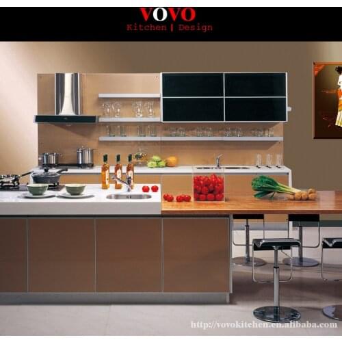 Black and beige MDF kitchen cabinets manufacturer
