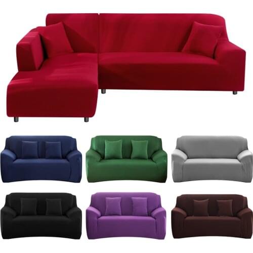 Elasticity Sofa Cover Extensible Couch Cover SofaCovers Sectional Solid Color Single/two/three/four Seats L Shape Need Buy 2pcs