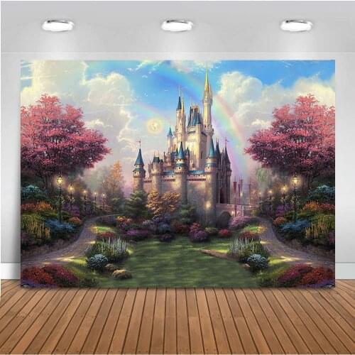 Castle backdrop for photography Fairy Tale View Background for photo studio Princess Birthday party decoration supplies photo