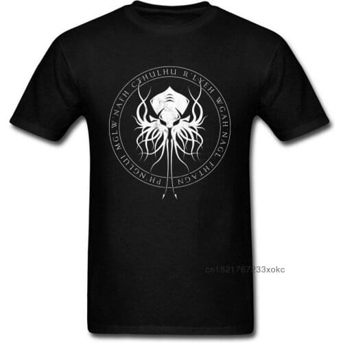 Cthulhu Sigil T Shirt 3D Printed T-Shirt Fitted Tshirt Top Quality Men Clothing Black White Tops Geek Style Tee For Boyfriend