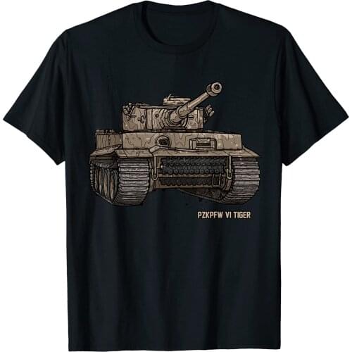 Tiger Tank PzKpfw VI WWII Army Historic Men T-shirt Short Casual 100% COTTON O-Neck shirts