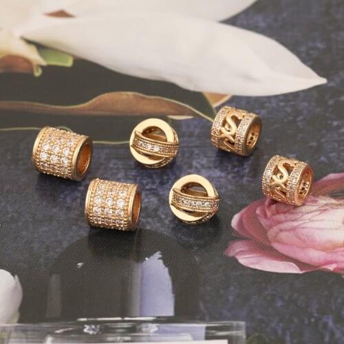 HAOSAW 4Pcs Jewelry Accessories/Hand Mad/Necklace Pendant/Cylinder Shapes/DIY Making/CZ Charmse/Jewelry Findings & Components