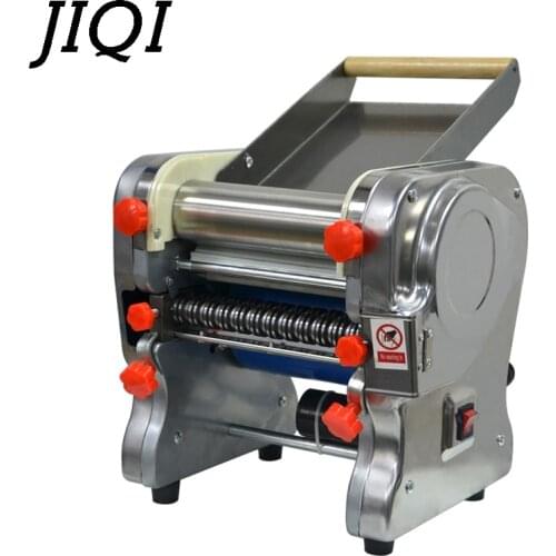 JIQI Electric Spaghetti Pasta Maker Noodles Pressing Machine Stainless Steel Commercial Dough Roller Cutter Hanger 2/4mm 110V US