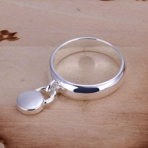 JZR134 Wholesale silver plated ring, Factory price trendy fashion 925 stamped jewelry, round lock ring