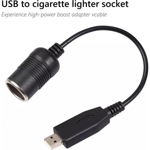 Socket Adapter Cable Power Converter Parking Monitor Dashcam Wire 12 inch 5V USB to 12V Car Cigarette Lighter