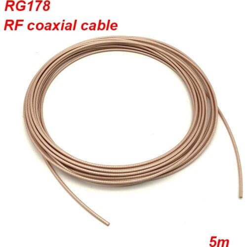 5M RG178 RG-178 RF Shield Silver Platied Coaxial cable Adapter Connector Coax Cable 50 ohm