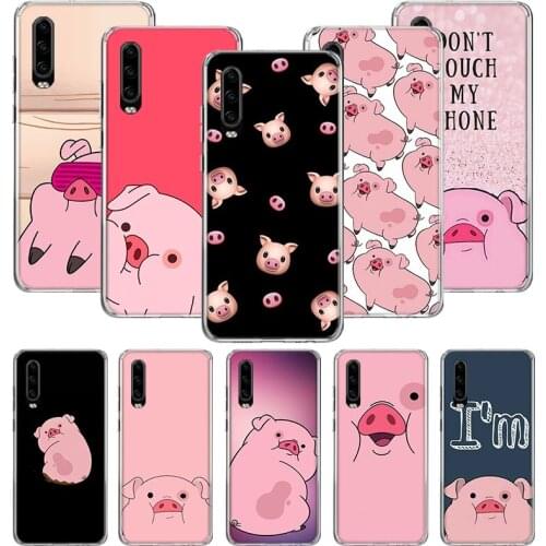 Cute PINK Kawai Pig Case For Huawei P40 P30 P20 P10 Mate 30 20 10 Pro Lite P Smart Plus + Z Cover Phone Shell Coque