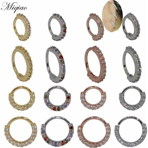 Miqiao 2pcs Explosive Style Diamond-studded Round Multi-function Earrings, Nose Ring, Exquisite Piercing