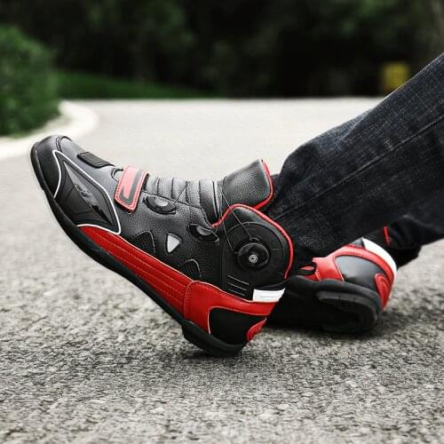 Motorcycle Boots Ankle Motocross Racing Boots Mens Profession Microfiber leather Motorboats Motorbike Shoes Botas Moto Hombre