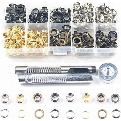 200Sets Metal Garment Eyelets DIY Scrapbooking Embellishment Accessories Apparel Sewing DIY Leather craft eyelet set 6mm