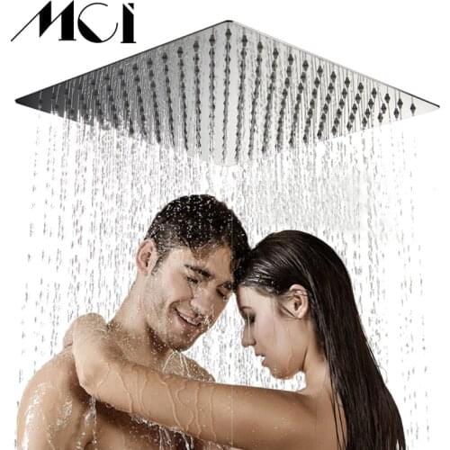 MCI 10 and 12 inch shower head stainless steel shower head water saving bathroom rain spa square handheld shower head