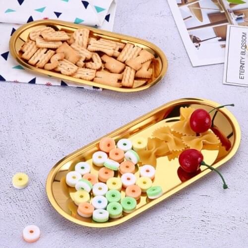 Stainless Steel Dessert Plate Nut Fruit Cake Tray Snack Kitchen Plate Western Steak Kitchen Plate Dining Plate
