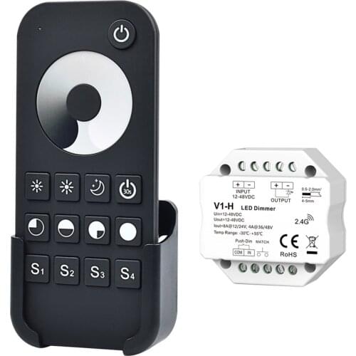 12-48VDC 8A Single Color LED Controller Push Dimmer
