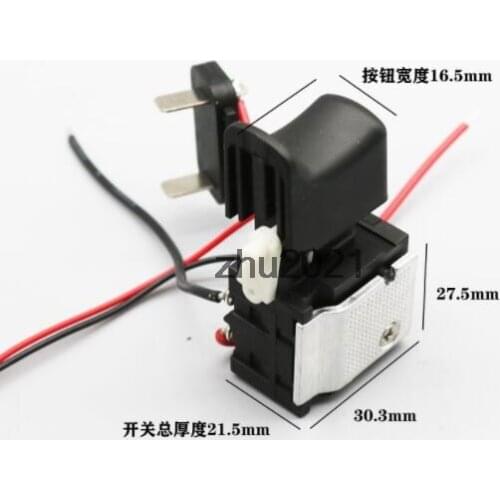 7.2-24V 12A for Lithium Battery Cordless Drill Switch Speed Control Electric Drill Trigger Switch with Small Light