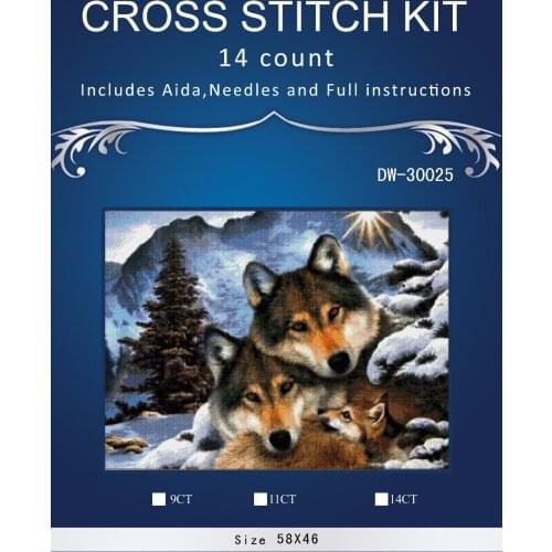 Lovely Gold Collection Counted Cross Stitch Kit similar dmc anchor dim cross stitch color christmas snow wolf DW-3002