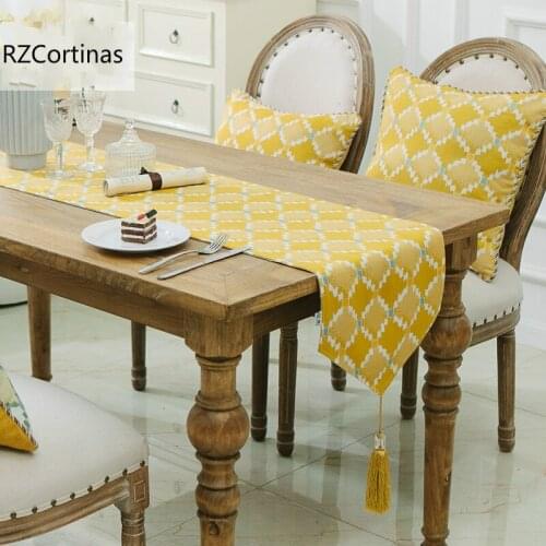 Nordic Table Runners Geometry Jacquard Table Runner Luxury Table Cover for Wedding Party Hotel Table Cloth Dustproof Tablecloth
