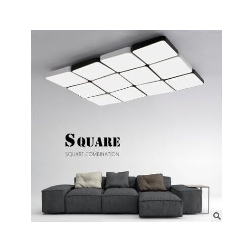 Modern led ceiling lamp creative wrought iron rectangular living room lighting Rubiks cube bedroom dining home lighting