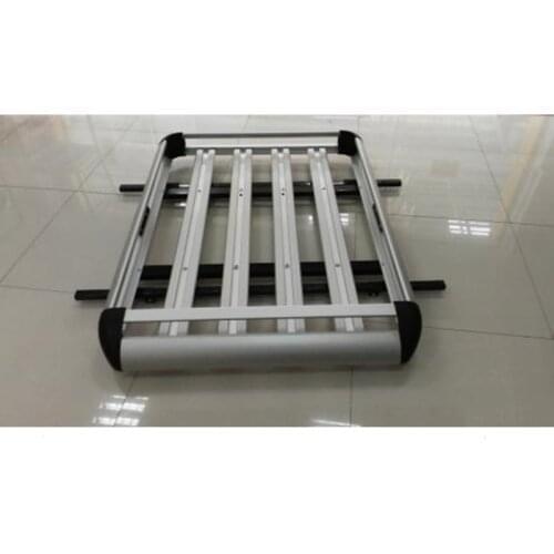 Universal Aluminum Alloy Car Top Cargo Rack Luggage Basket, Roof Carrier with Bars For SUV-Double Deck 160*112 CM (Silver Black)