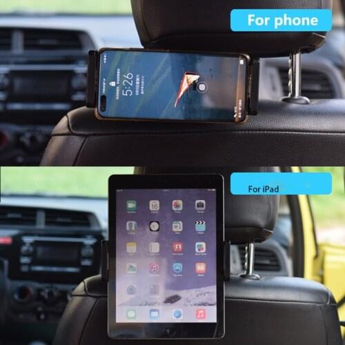 Universal 360 Degrees Rotatable Car Headrest Tablet Holder Car Back Seat Pillar Mount Holder for Phone, iPad