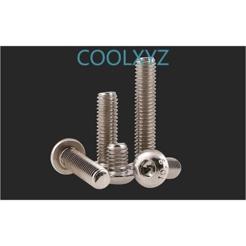 Iso7380 10.9 nickel plated mushroom head / half round head hexagon socket head screw m1.6-m8 10PCS