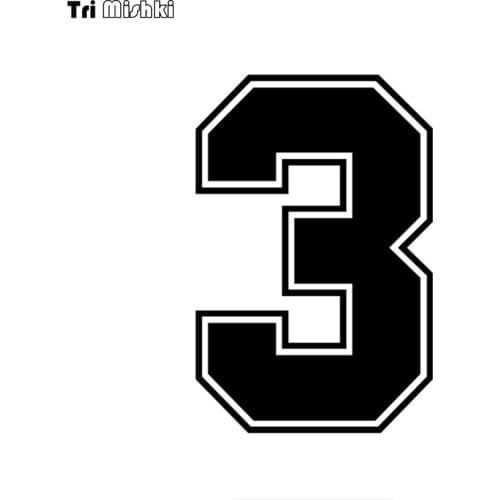 Tri Mishki HZX1182-3# racing number 3 helmet decals car sticker funny Vinyl Decals Motorcycle Accessories Stickers