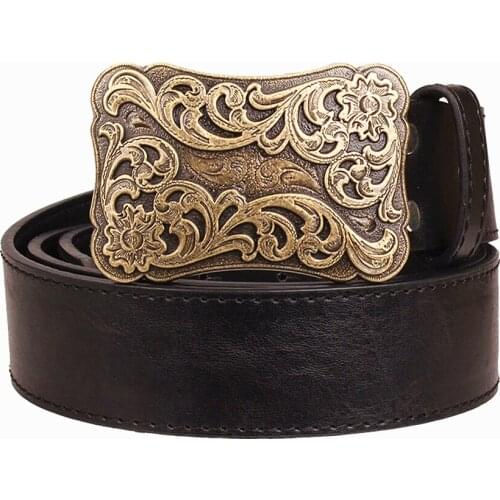 Retro women leather belt metal buckle weave Arabesque pattern belts jeans trend punk rock strap decoration belt gift for women