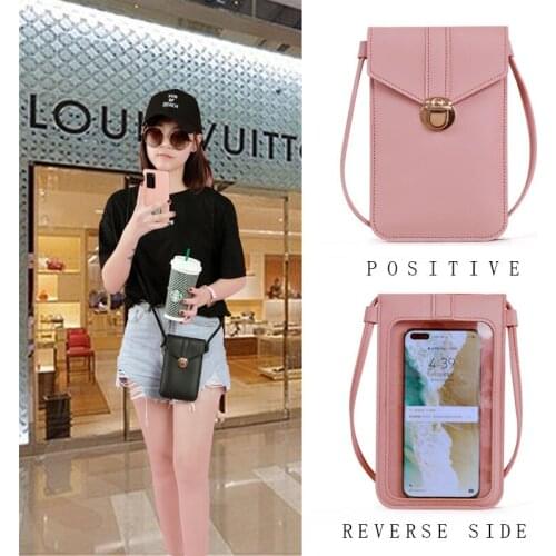 Women Outdoor pocket Wallet Crossbody Bag Shoulder Bag Female Leather Wallets Clutch Lady Purse Lock Phone Pocket Card Holder