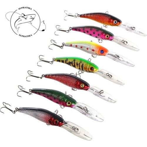 1PC 101mm 7.6g Colorful Minnow Fishing Lure Floating Crankbait Artificial Hard Bait Minnow Bass Wobbler Long Tongue Sea Fishing