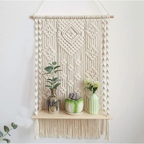 2-in-1 Plant Hangers Tassels Hanging Planter Basket Blanket With Wood Beads Flower Pot Holder Hanging Flower Pot Home Decor